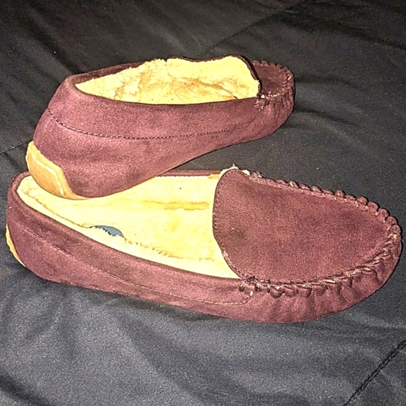 Floopi Women’s Lily Moccasin Faux Suede Slippers Purple Slippers Size 9 - Picture 2 of 9